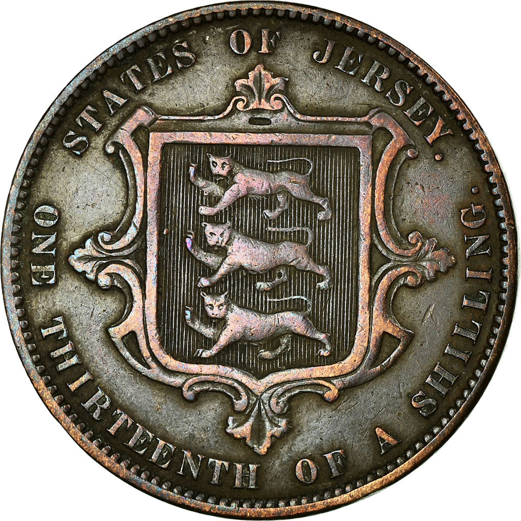 Coin, Jersey, Victoria, 1/13 Shilling, 1870, EF(40-45), Bronze, KM:5