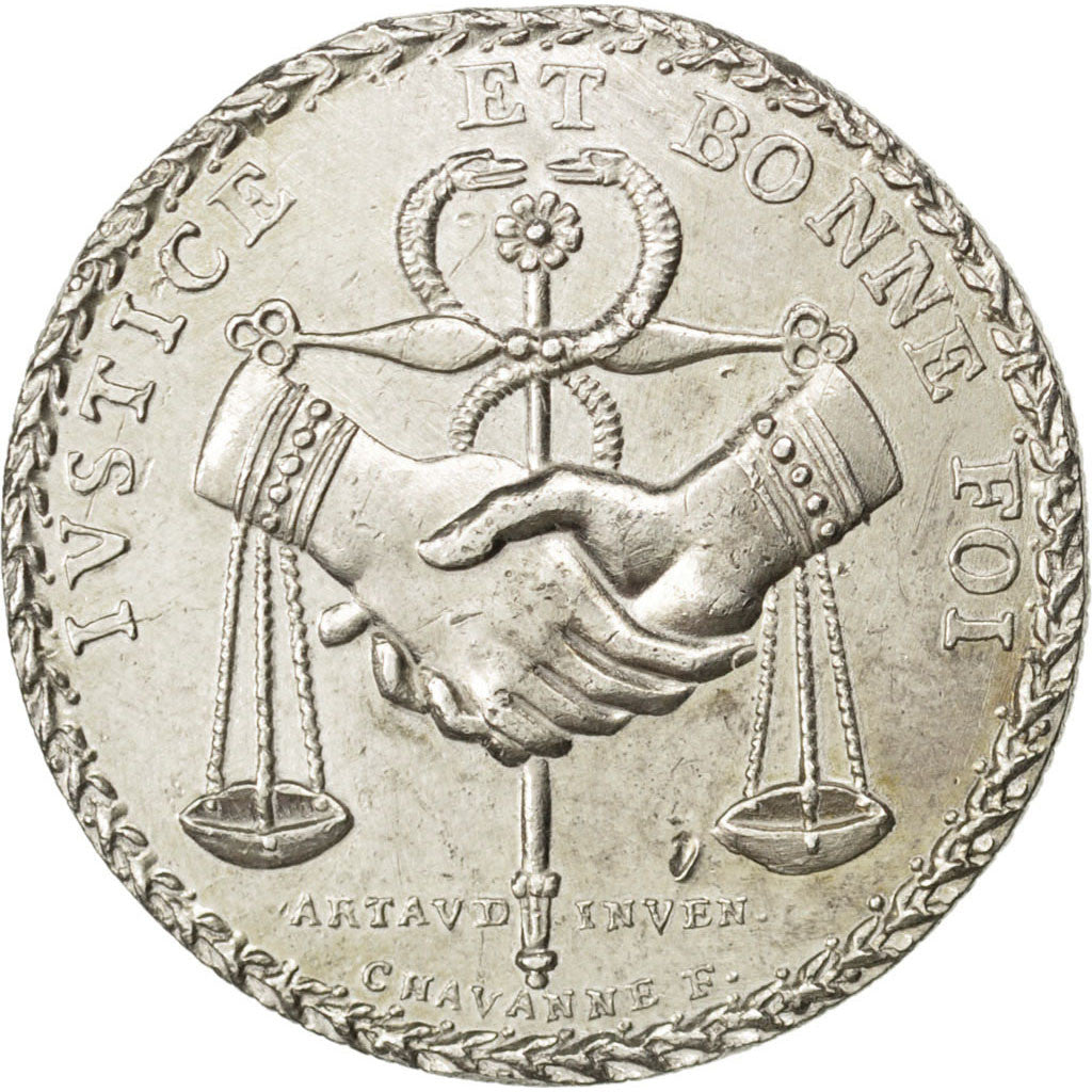 France, Justice, Token, 1809, AU(50-53), Silver, 10.53