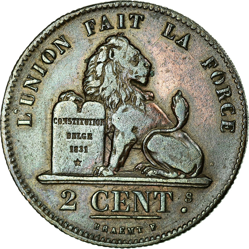 Coin, Belgium, Leopold I, 2 Centimes, 1835, VF(30-35), Copper, KM:4.1