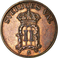 Coin, Sweden, Oscar II, 2 Öre, 1907, EF(40-45), Bronze, KM:769