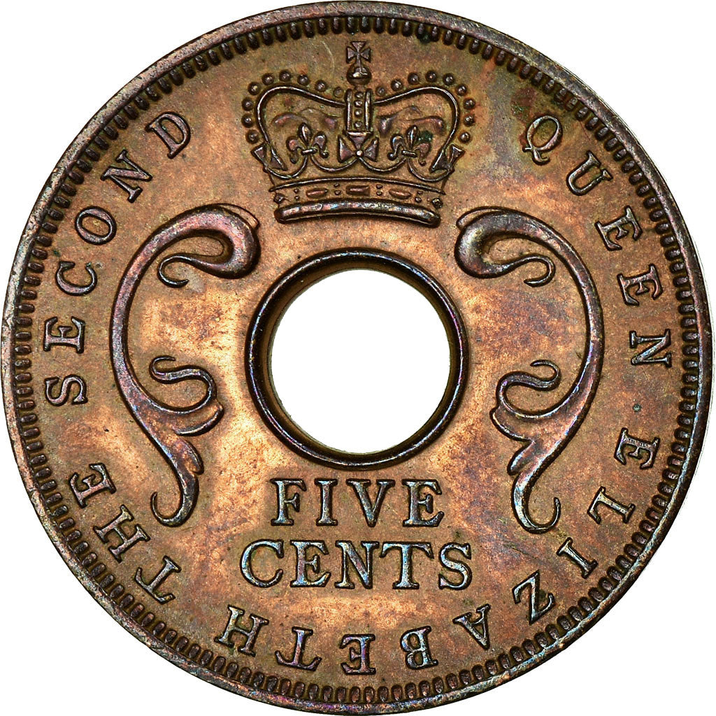 Coin, EAST AFRICA, Elizabeth II, 5 Cents, 1963, EF(40-45), Bronze, KM:37