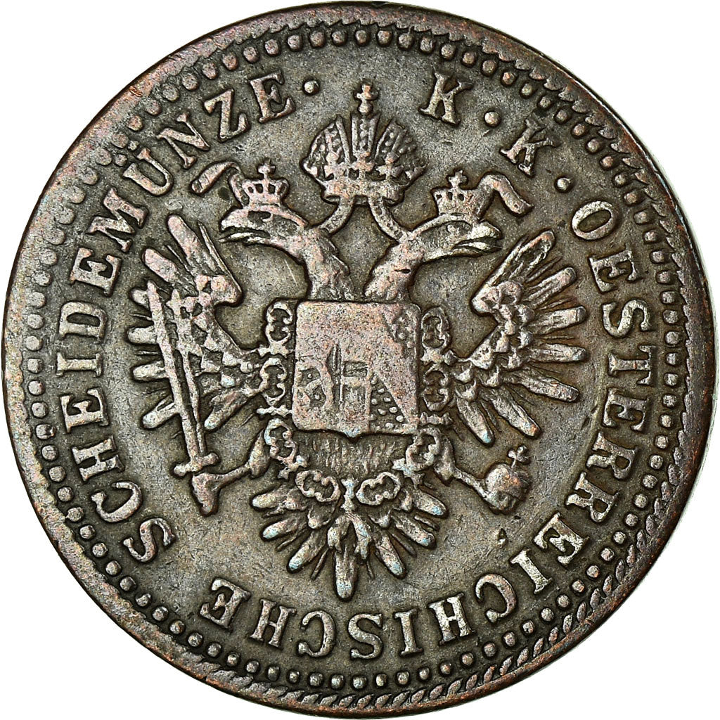 Moneta, Austria, Franz Joseph I, Kreuzer, 1851, BB, Rame, KM:2185