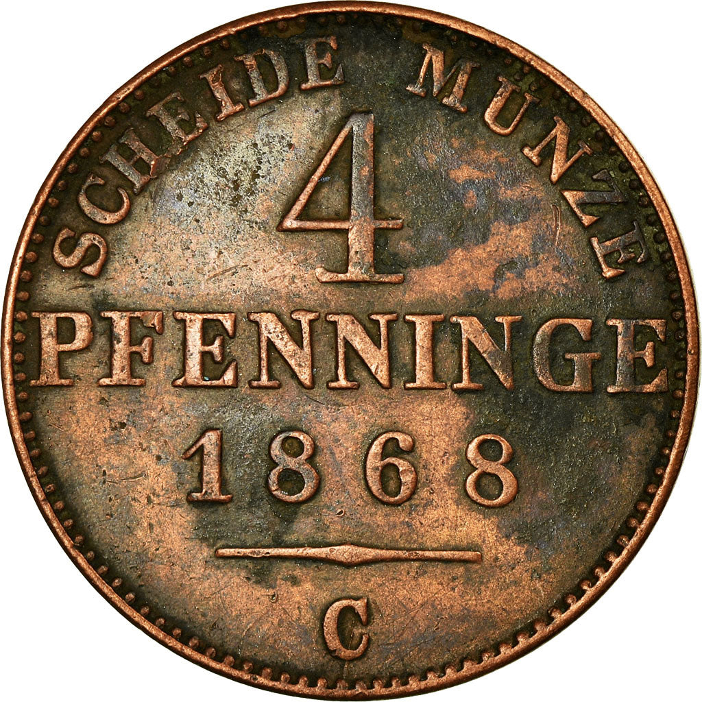 Coin, German States, PRUSSIA, Wilhelm I, 4 Pfennig, 1868, Frankfurt, EF(40-45)