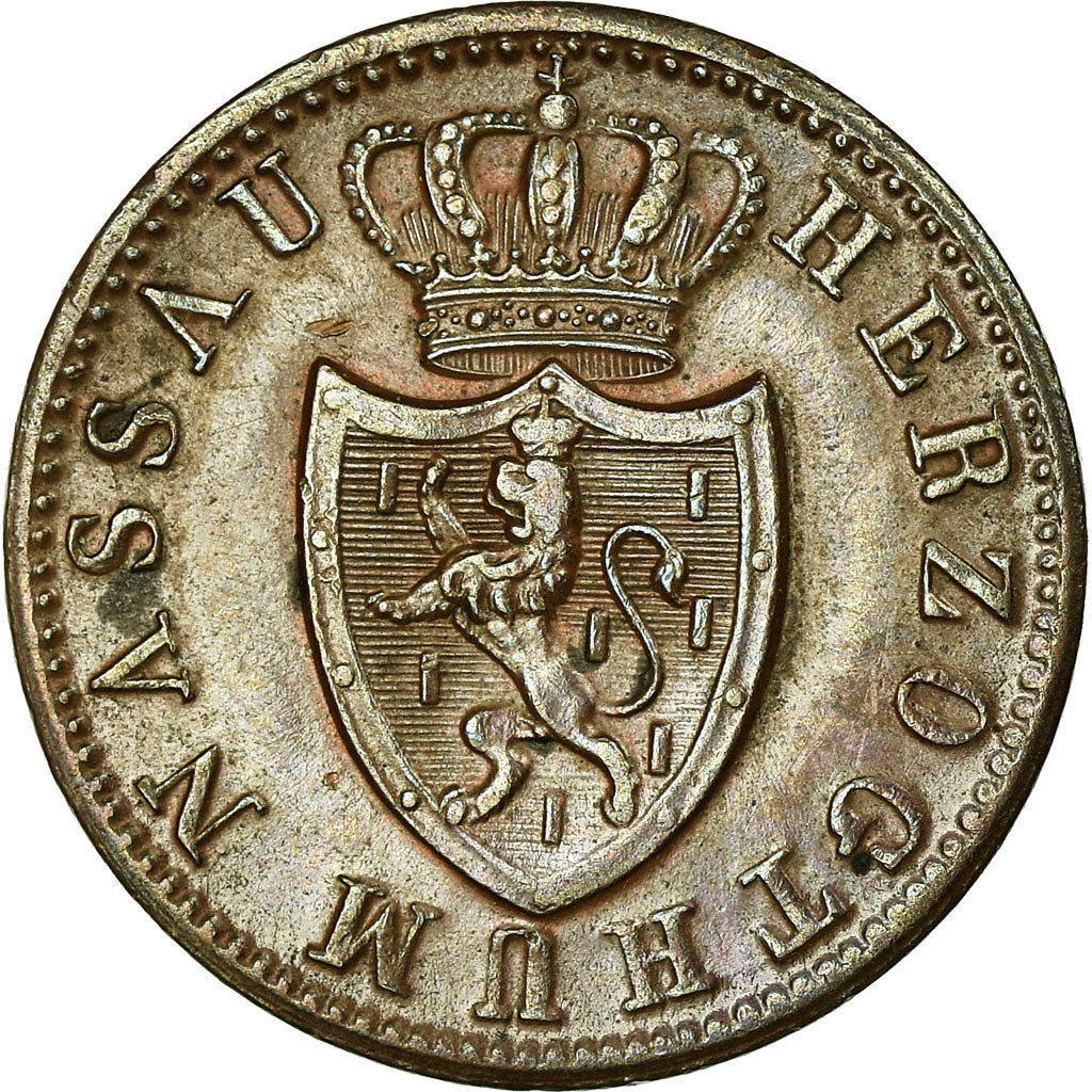 Coin, German States, NASSAU, Adolph, Kreuzer, 1848, Wiesbaden, EF(40-45)