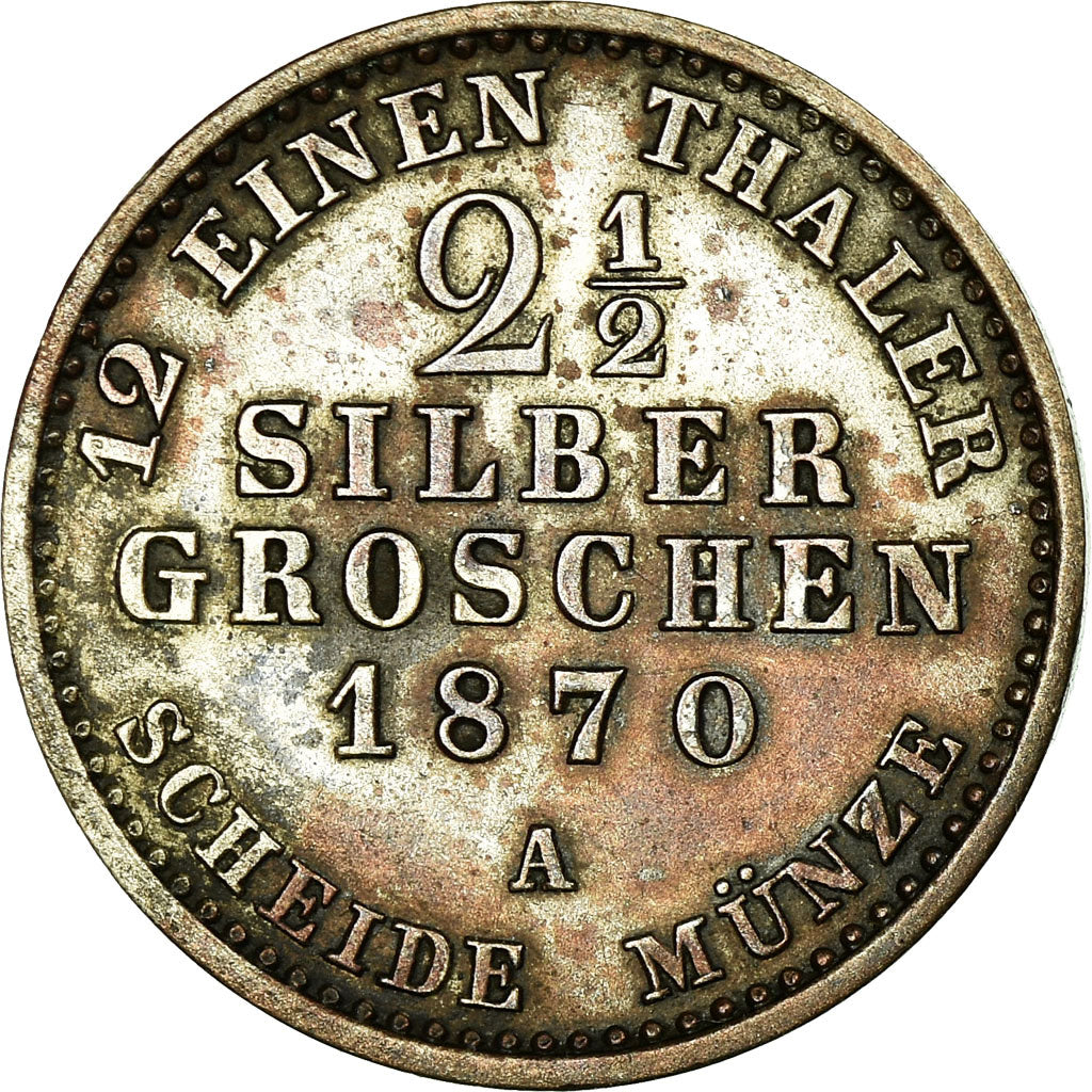 Coin, German States, PRUSSIA, Wilhelm I, 2-1/2 Silber Groschen, 1870, Berlin
