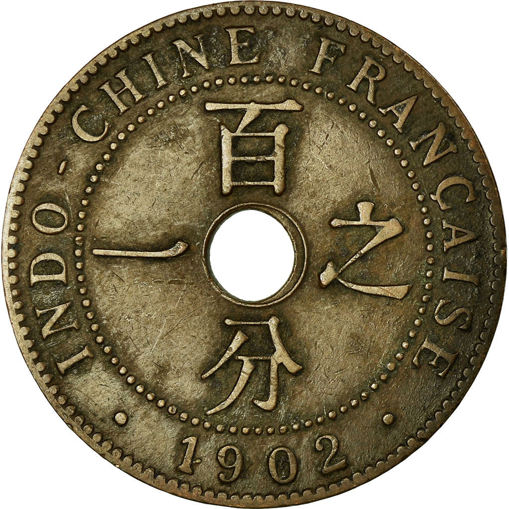 Moneta, INDOCINA FRANCESE, Cent, 1902, Paris, MB+, Bronzo, KM:8
