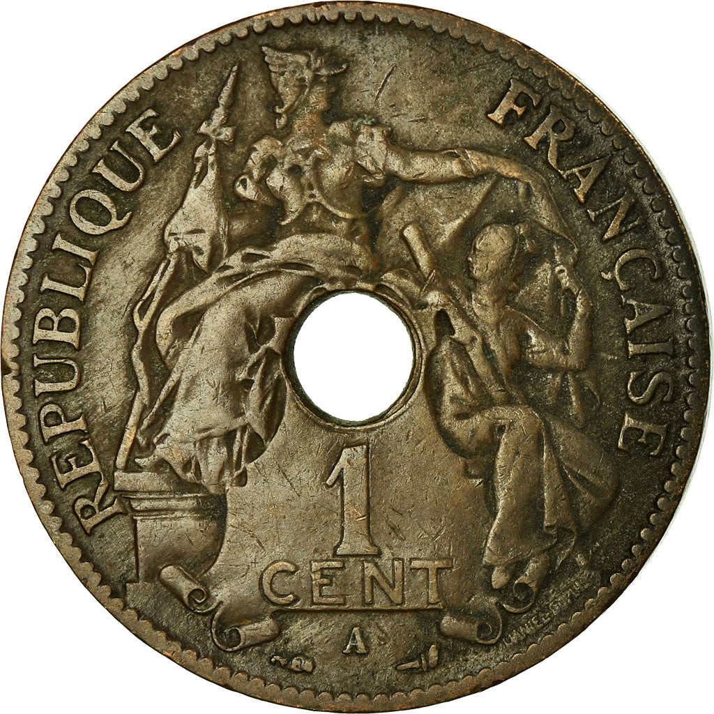 Moneta, INDOCINA FRANCESE, Cent, 1902, Paris, MB+, Bronzo, KM:8