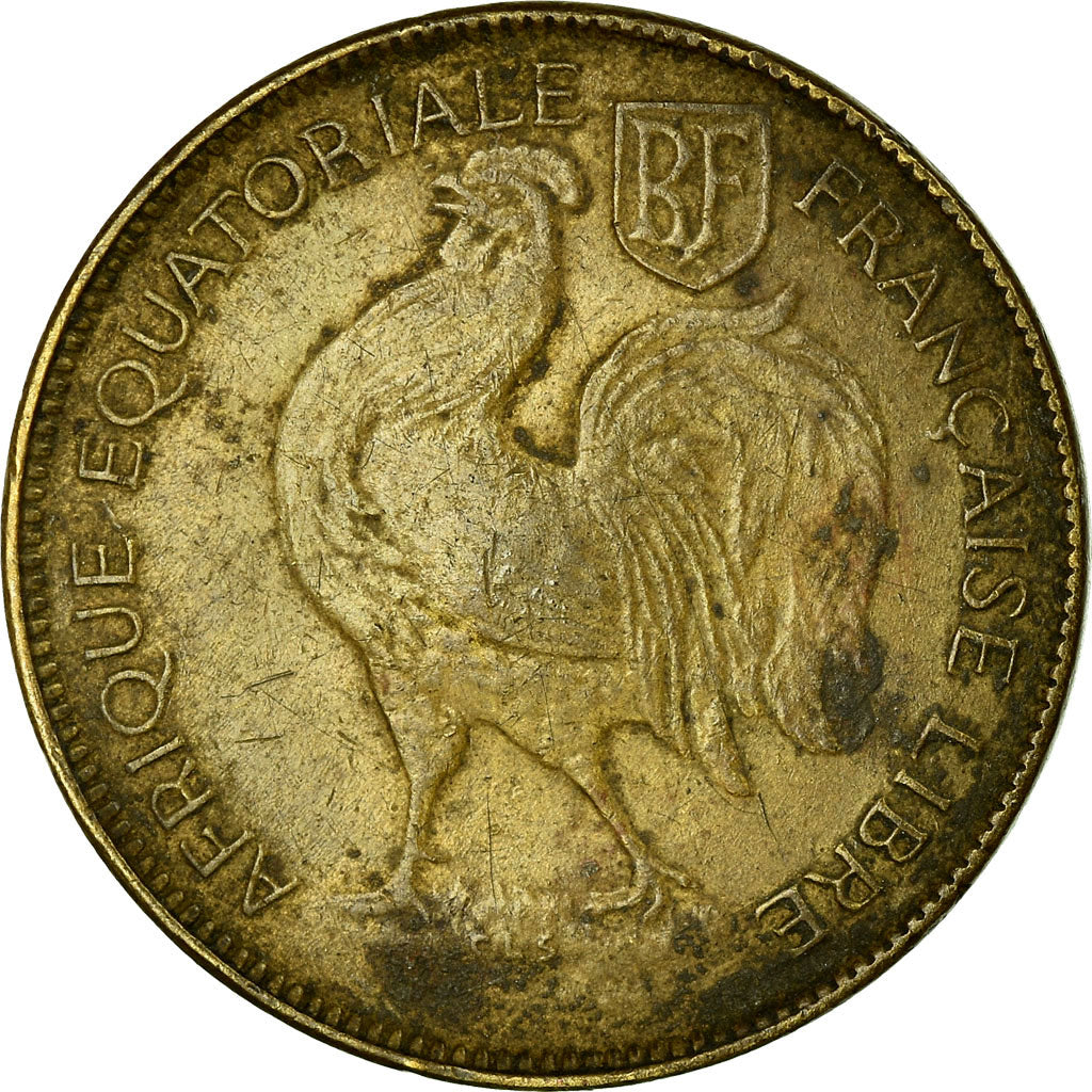 Münze, Französisch-Äquatorialafrika, Franc, 1942, Pretoria, S+, Messing, KM:2