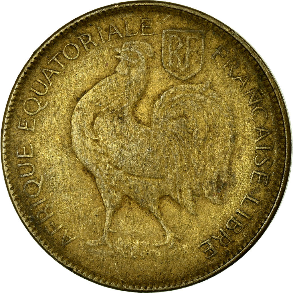 Munten, Frans Equatoriaal Afrika, Franc, 1942, Pretoria, FR+, Tin, KM:2