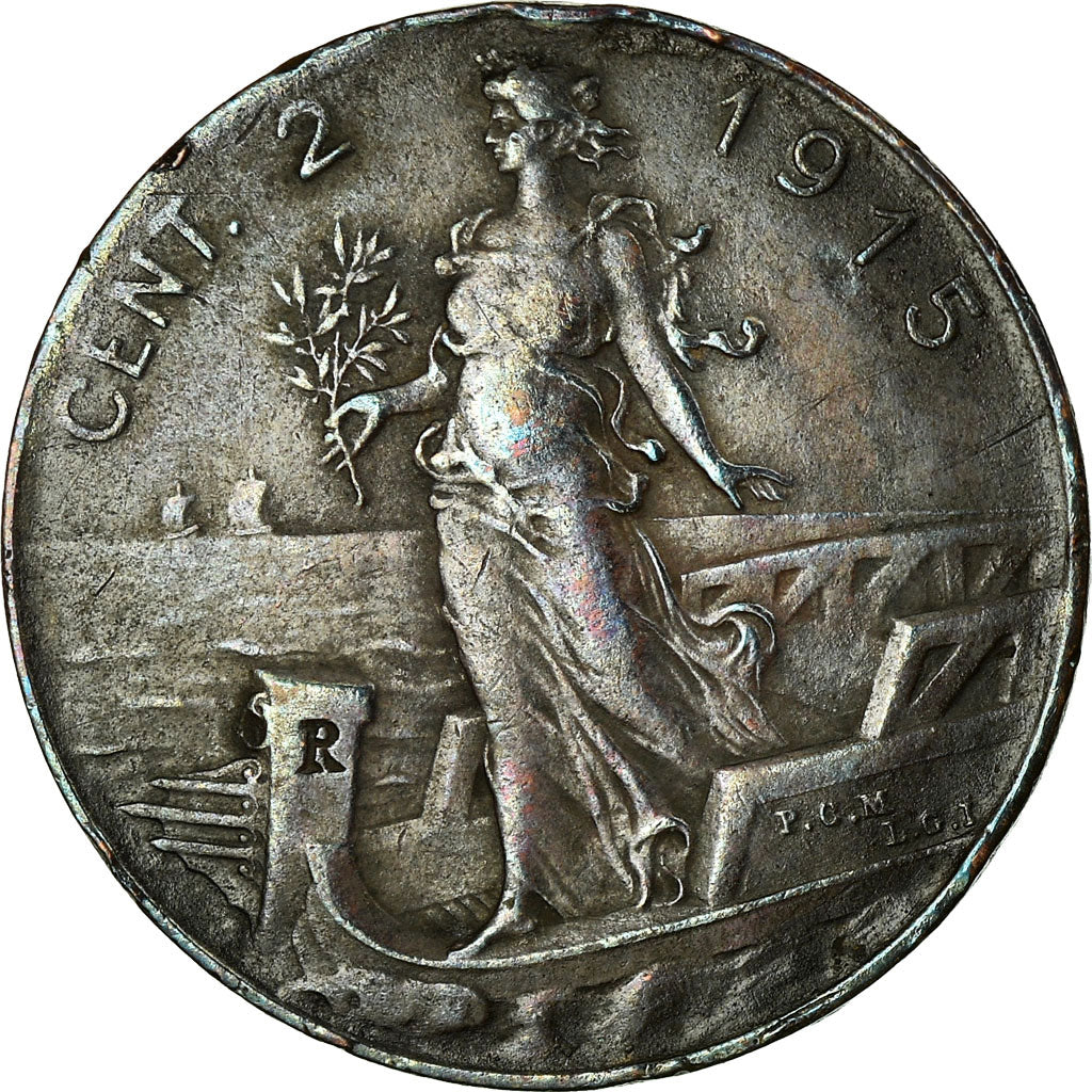 Coin, Italy, Vittorio Emanuele III, 2 Centesimi, 1915, Rome, EF(40-45), Bronze