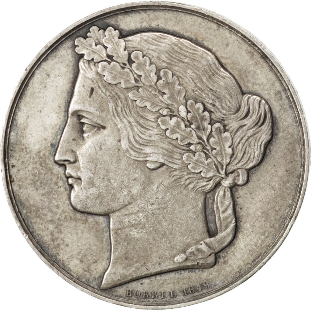 France, Instruction and Education, Token, 1849, AU(55-58), Silver, 8.06