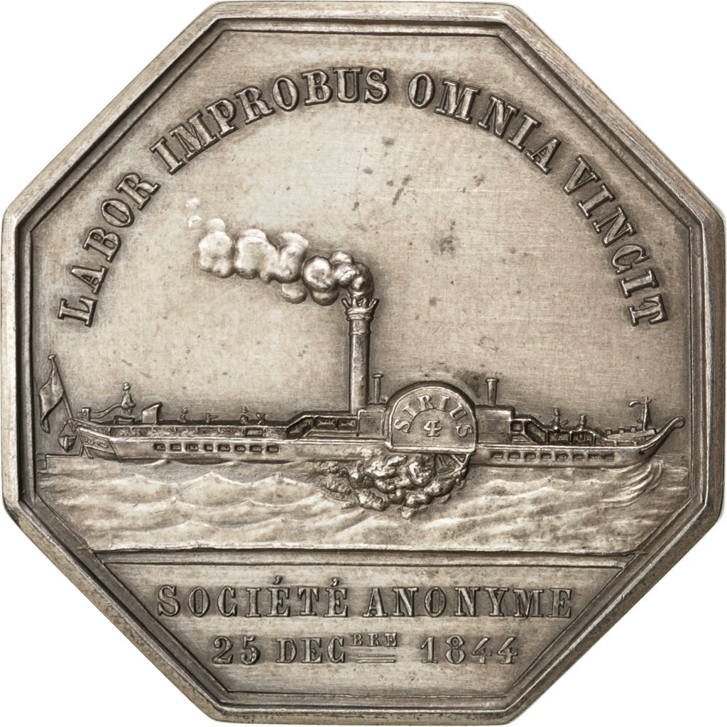 France, The Boats, Token, 1844, AU(55-58), Silver, 23.93