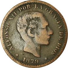 Coin, Spain, Alfonso XII, 5 Centimos, 1879, Madrid, VF(30-35), Bronze, KM:674