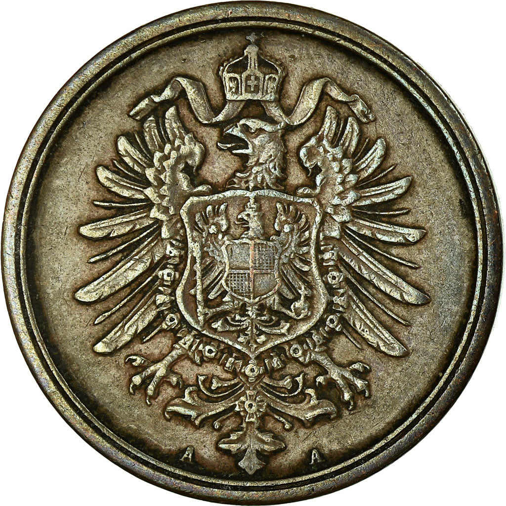 Coin, GERMANY - EMPIRE, Wilhelm I, 2 Pfennig, 1877, Berlin, VF(30-35), Copper