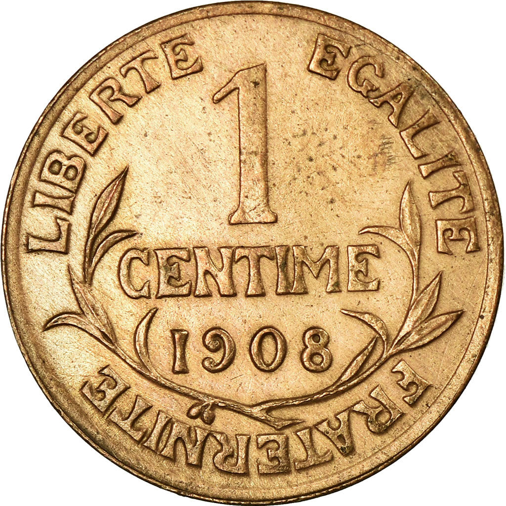 Moneta, Francia, Dupuis, Centime, 1908, Paris, BB, Bronzo, KM:840, Gadoury:90
