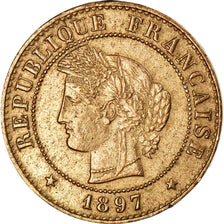 Coin, France, Cérès, Centime, 1897, Paris, AU(50-53), Bronze, KM:826.1