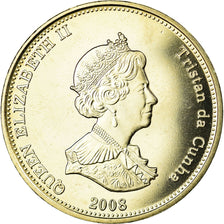 Coin, Tristan Da Cunha, Elizabeth II, Crown, 2008, Franklin Mint, MS(60-62)