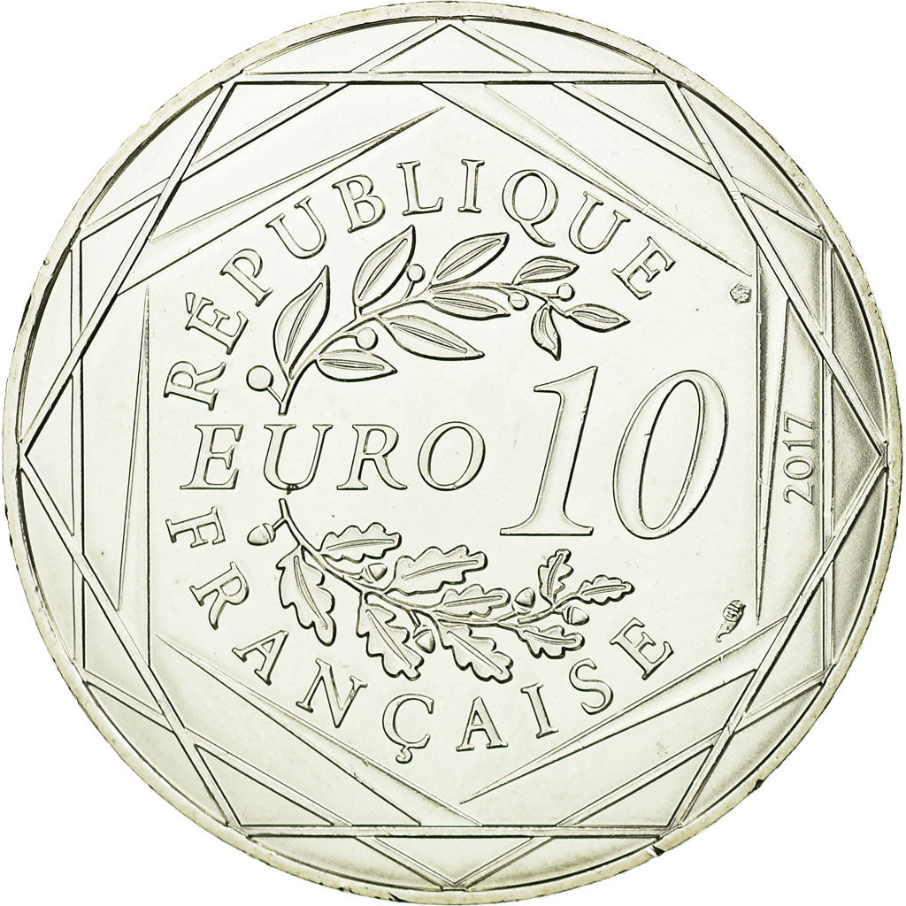 France, 10 Euro, La Bourgogne millésimée, 2017, MS(63), Silver