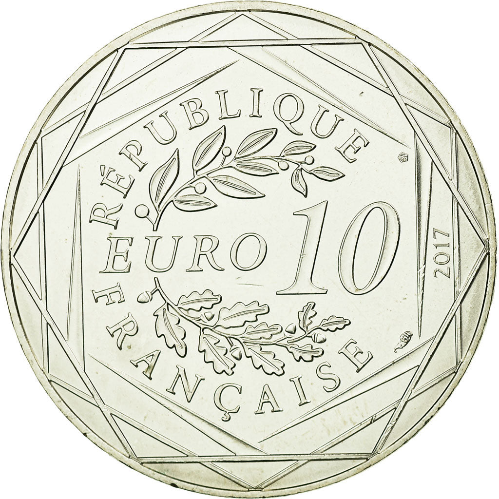 France, 10 Euro, Lyon la lumineuse, 2017, MS(63), Silver