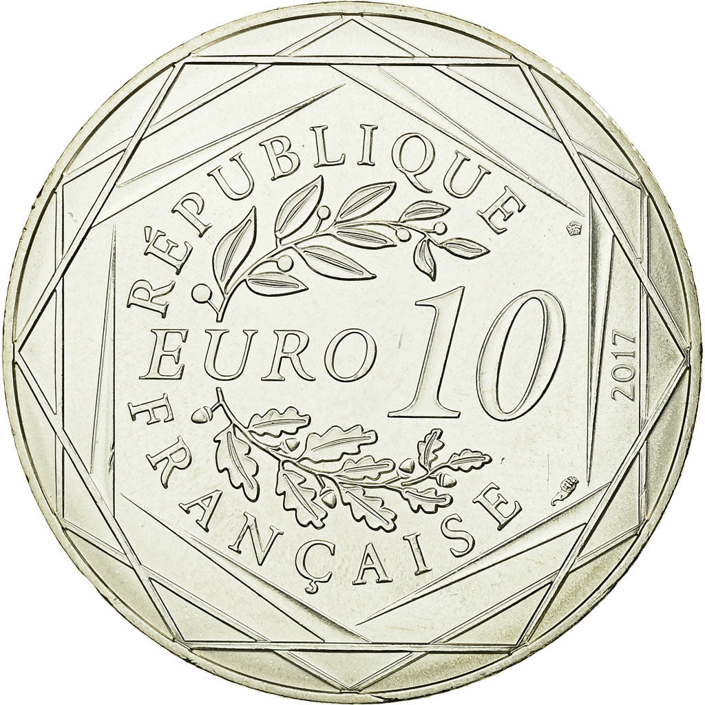 France, 10 Euro, La Normandie inspirante, 2017, MS(63), Silver