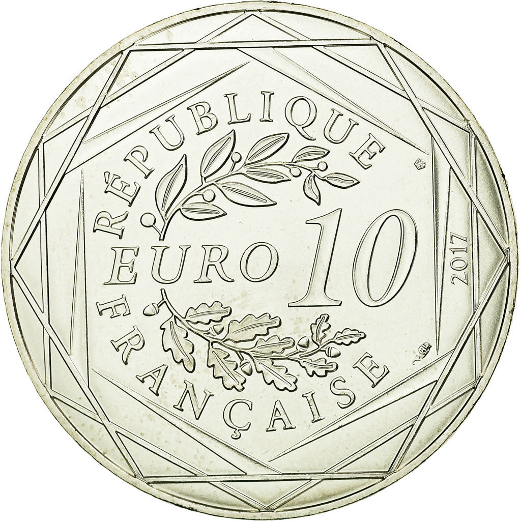 France, 10 Euro, L'Aquitaine nouvelle, 2017, MS(63), Silver