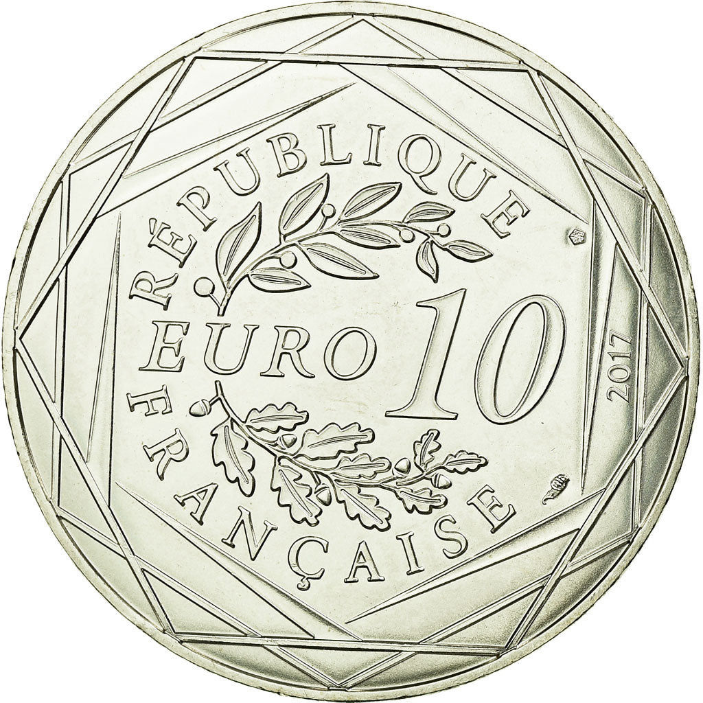 France, 10 Euro, Les Alpes très pointues, 2017, MS(63), Silver