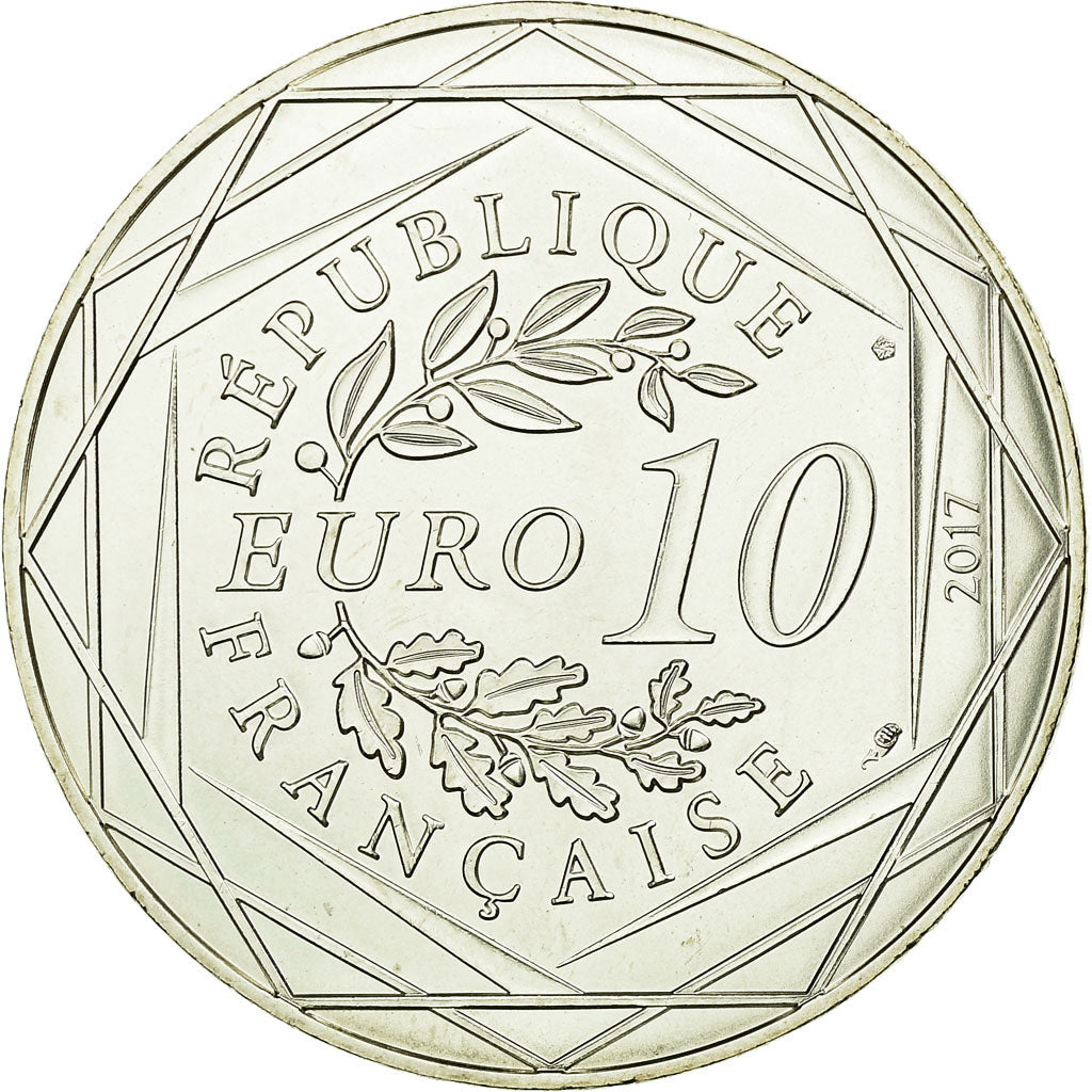 France, 10 Euro, L'Outre-Mer étincelant, 2017, MS(63), Silver