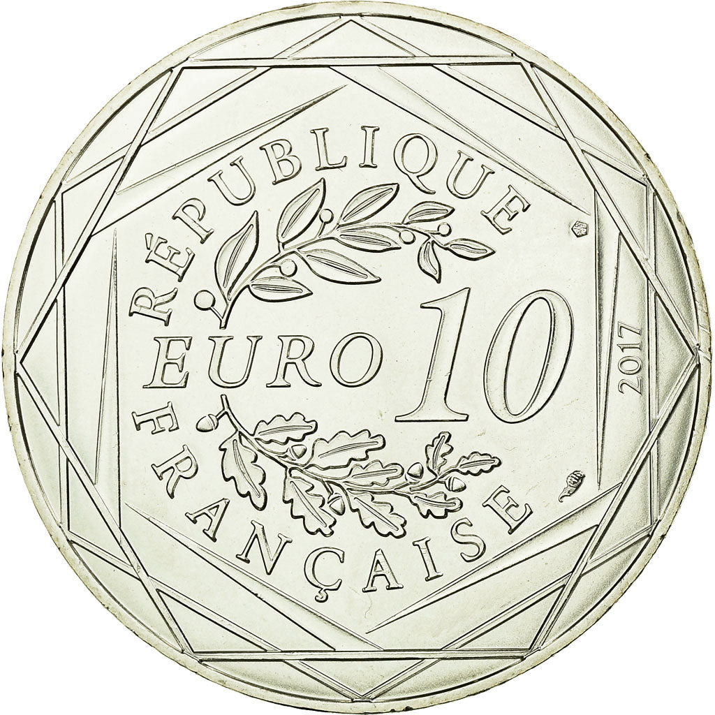 France, 10 Euro, La Touraine royale, 2017, MS(63), Silver