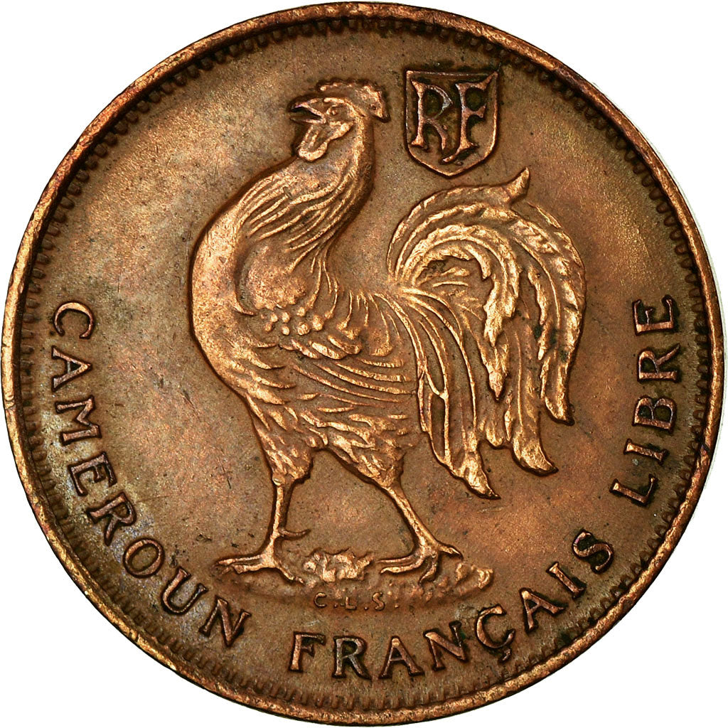 Coin, Cameroon, 50 Centimes, 1943, Pretoria, EF(40-45), Bronze, KM:6
