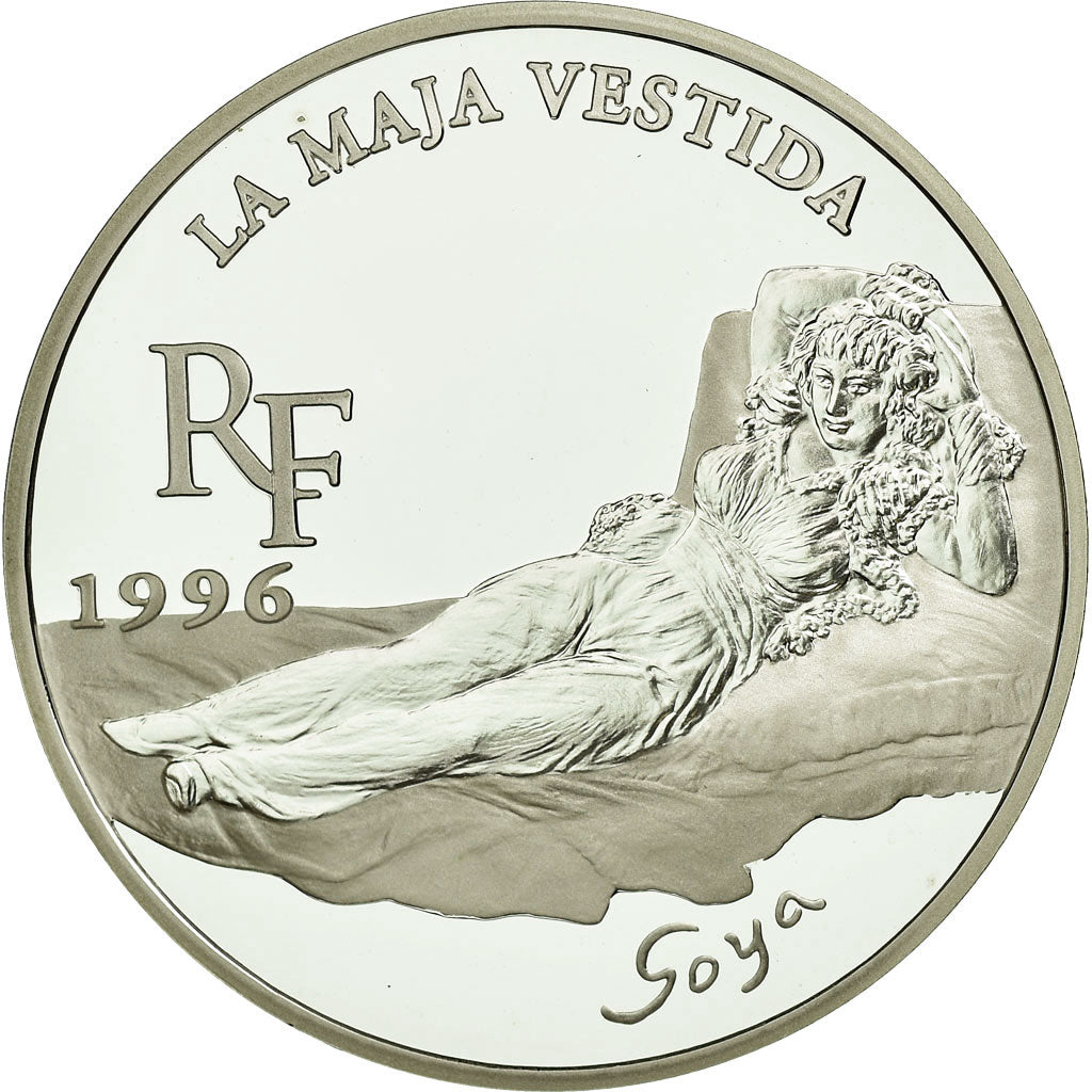 Moeda, França, La Maja vestida, 10 Francs-1.5 Euro, 1996, Paris, BE, MS(65-70)