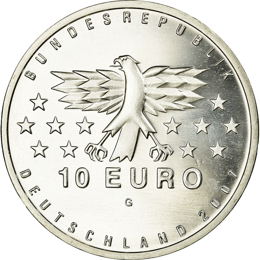GERMANY - FEDERAL REPUBLIC, 10 Euro, 2007, MS(65-70), Silver, KM:263