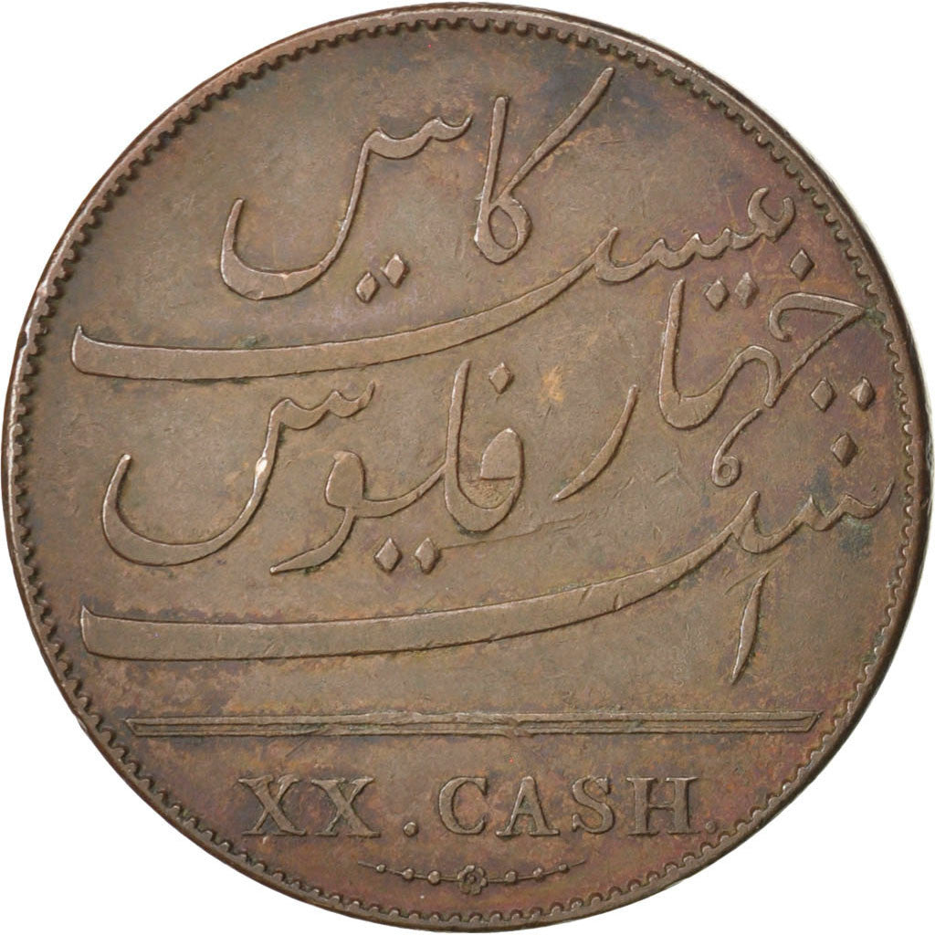 INDIA-BRITISH, 20 Cash, 1803, Soho Mint, KM #321, AU(50-53), Copper, 30.7, 12.44