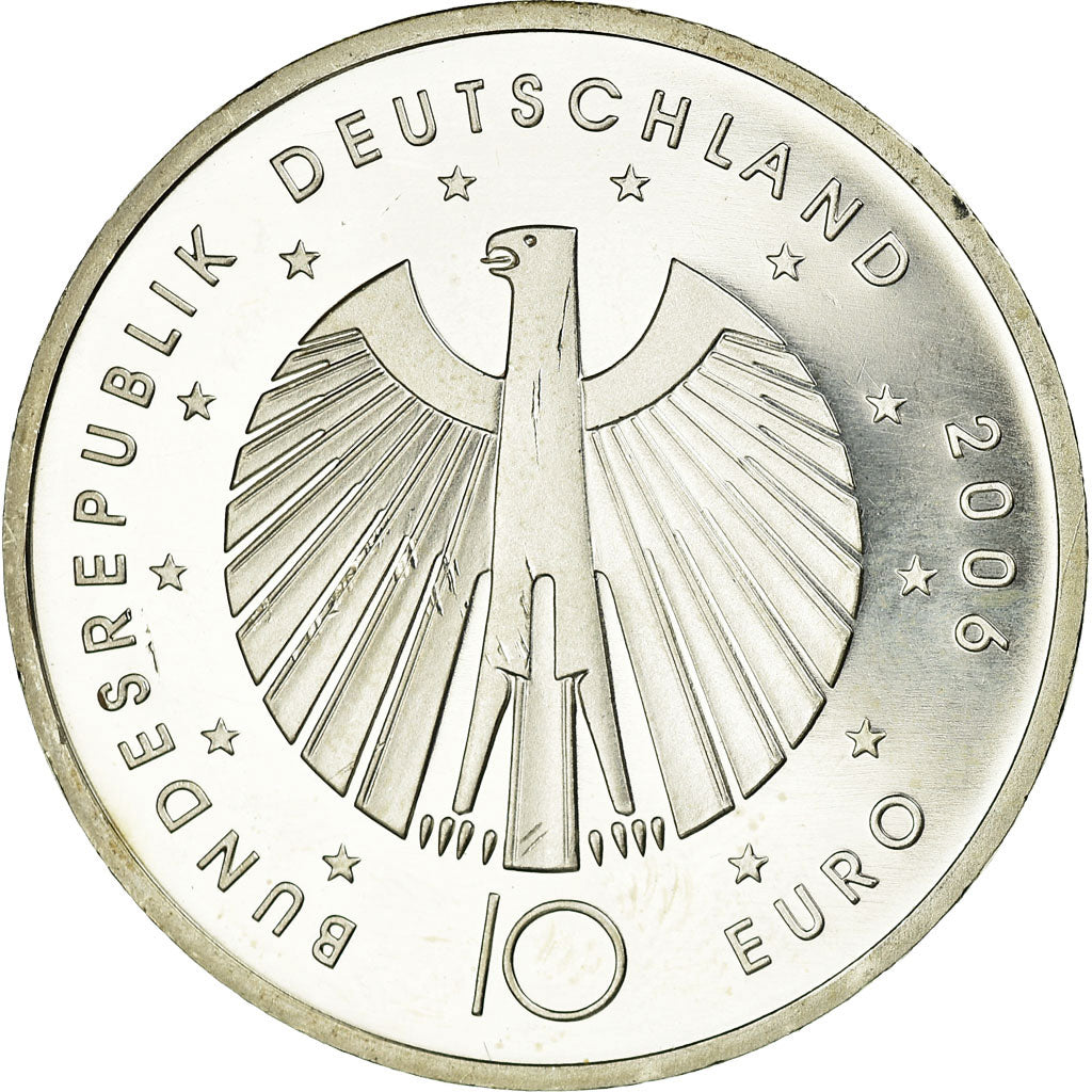 GERMANY - FEDERAL REPUBLIC, 10 Euro, 2006, MS(63), Silver, KM:243