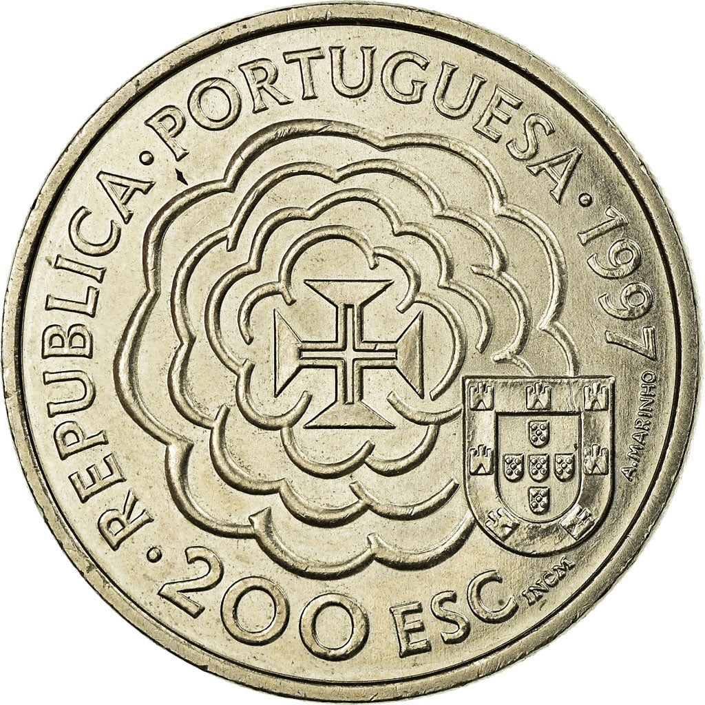 Coin, Portugal, 200 Escudos, 1997, EF(40-45), Copper-nickel, KM:700