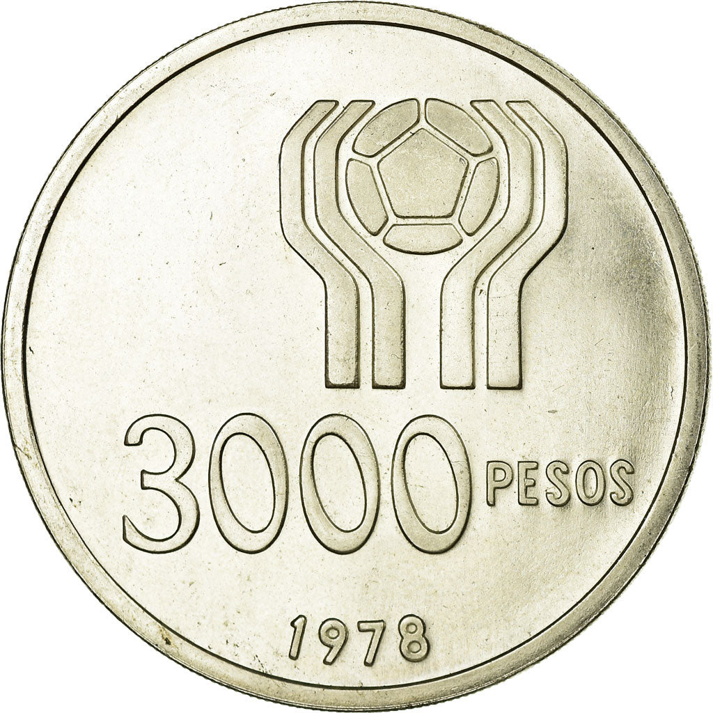Coin, Argentina, 3000 Pesos, 1978, MS(63), Silver, KM:80