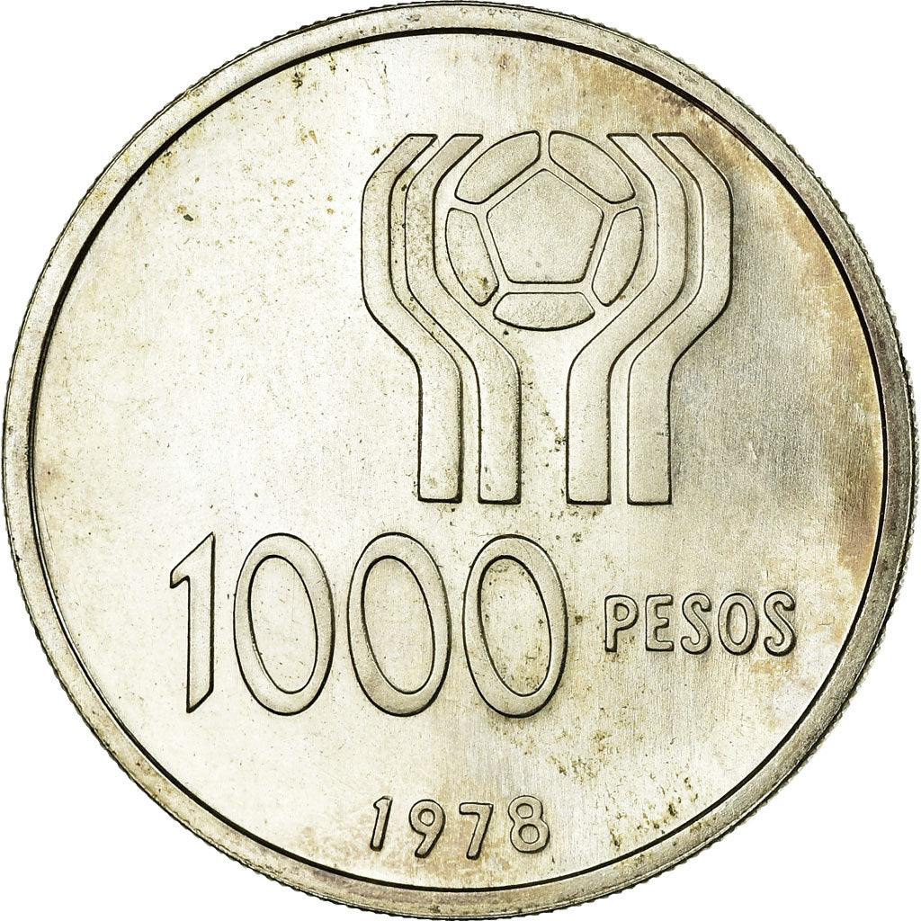 Coin, Argentina, 1000 Pesos, 1978, AU(55-58), Silver, KM:78