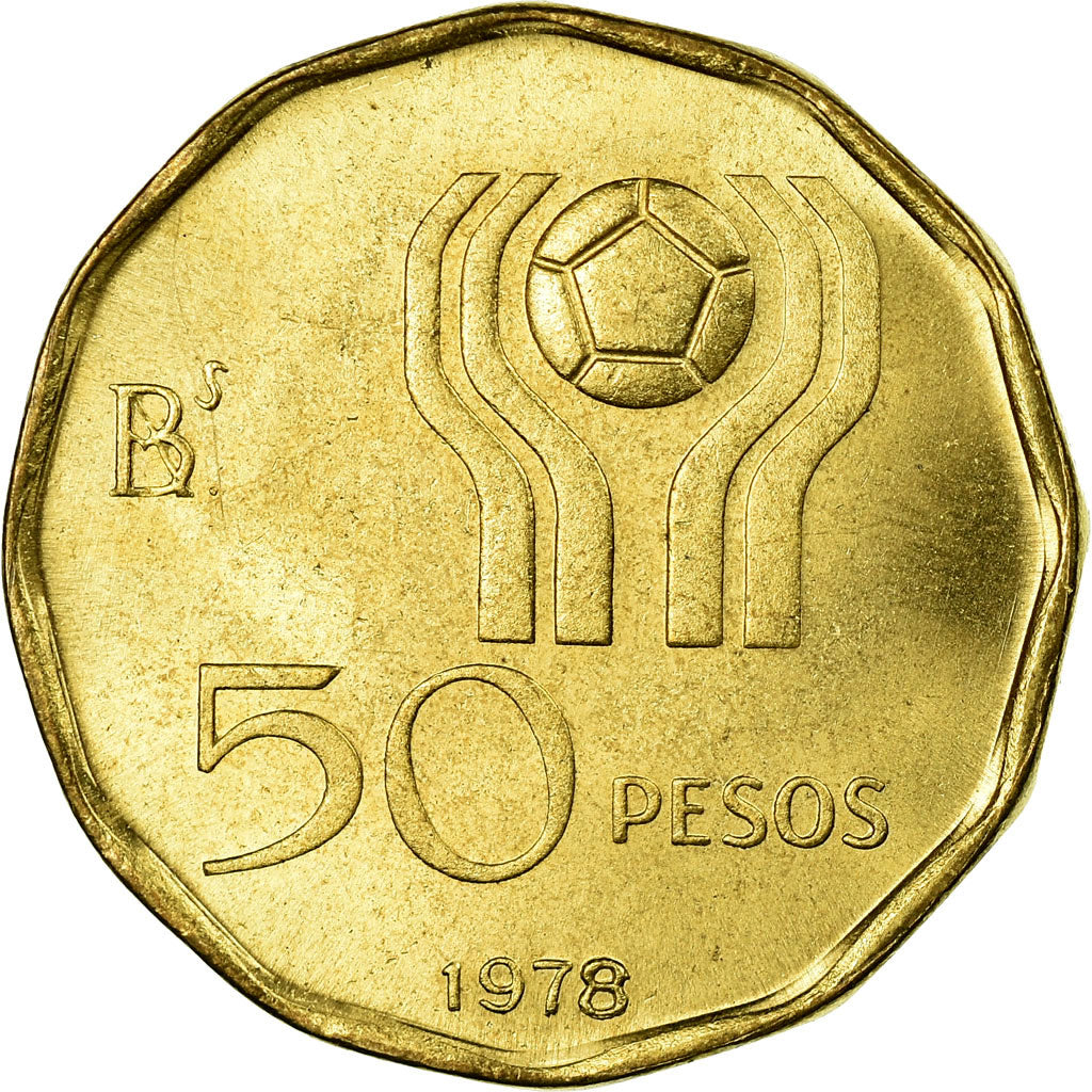 Coin, Argentina, 50 Pesos, 1978, MS(60-62), Aluminum-Bronze, KM:76