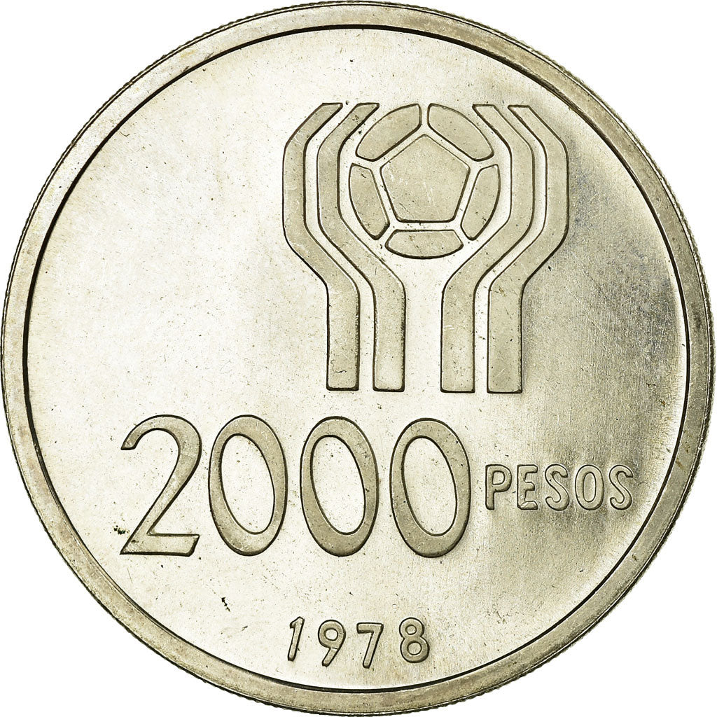 Münze, Argentinien, 2000 Pesos, 1978, UNZ, Silber, KM:79