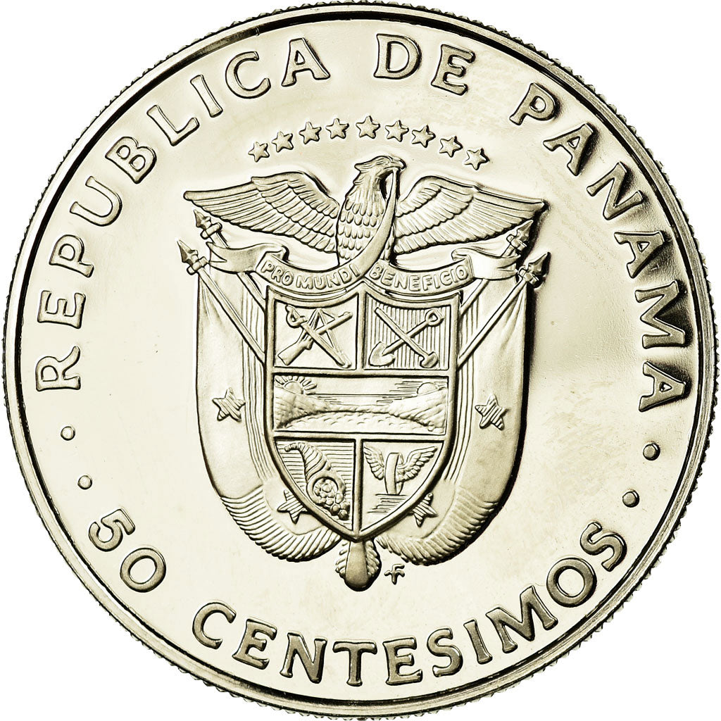 Coin, Panama, 50 Centesimos, 1979, U.S. Mint, Proof, MS(65-70), Copper-Nickel