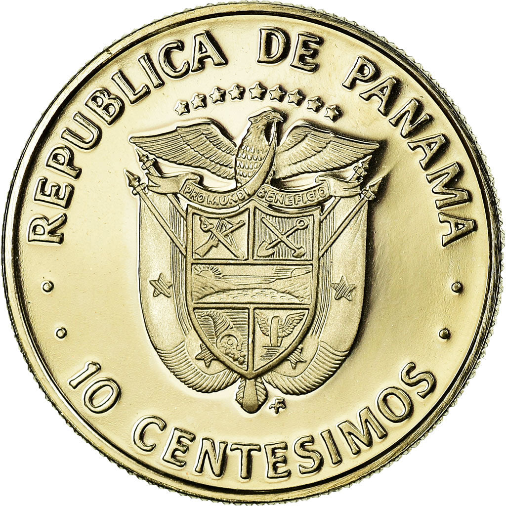Münze, Panama, 10 Centesimos, 1979, Franklin Mint, Proof, STGL, Copper-Nickel