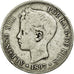 Coin, Spain, Alfonso XIII, 5 Pesetas, 1897, Valencia, VF(30-35), Silver, KM:707
