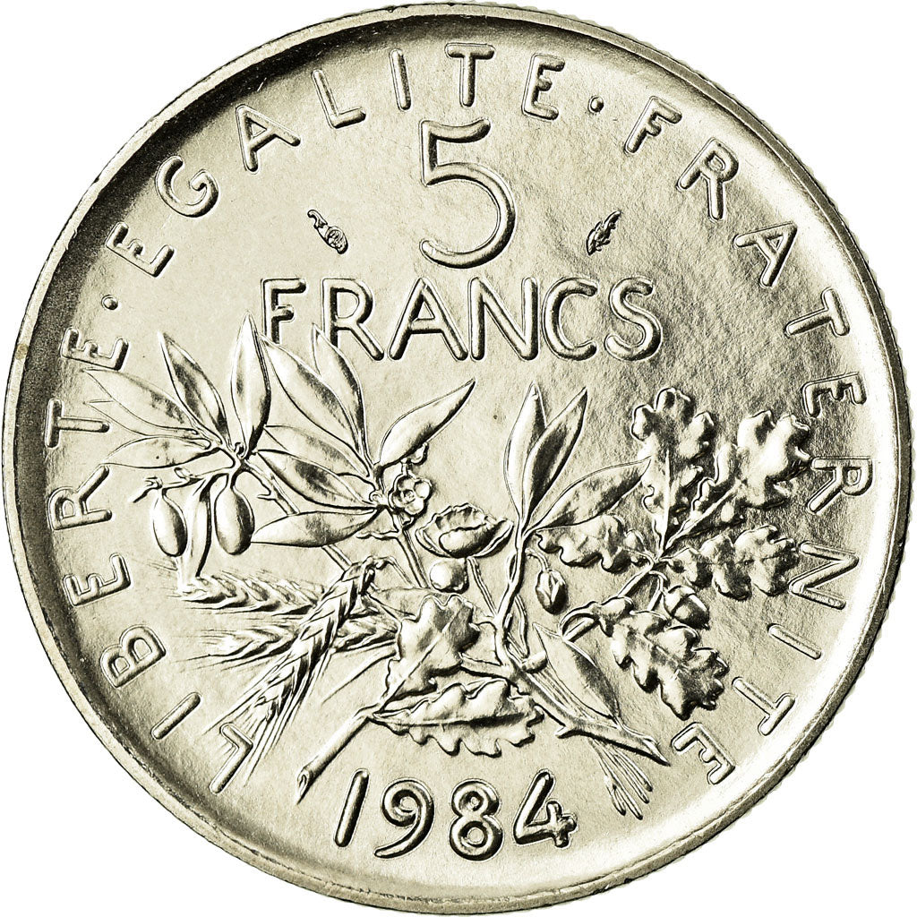 Moneda, Francia, Semeuse, 5 Francs, 1984, Paris, FDC, Níquel recubierto de
