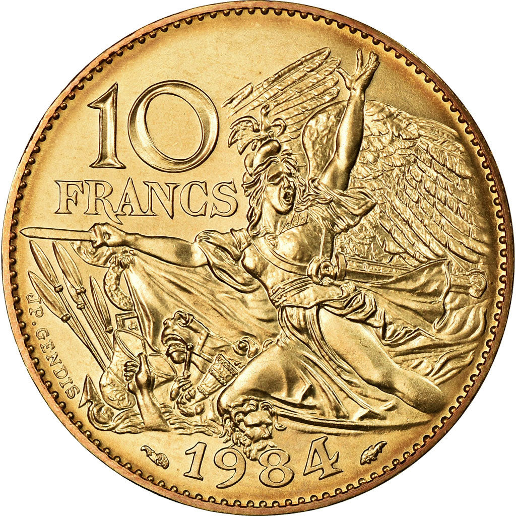 Moneta, Francia, François Rude, 10 Francs, 1984, Paris, FDC, Nichel-bronzo