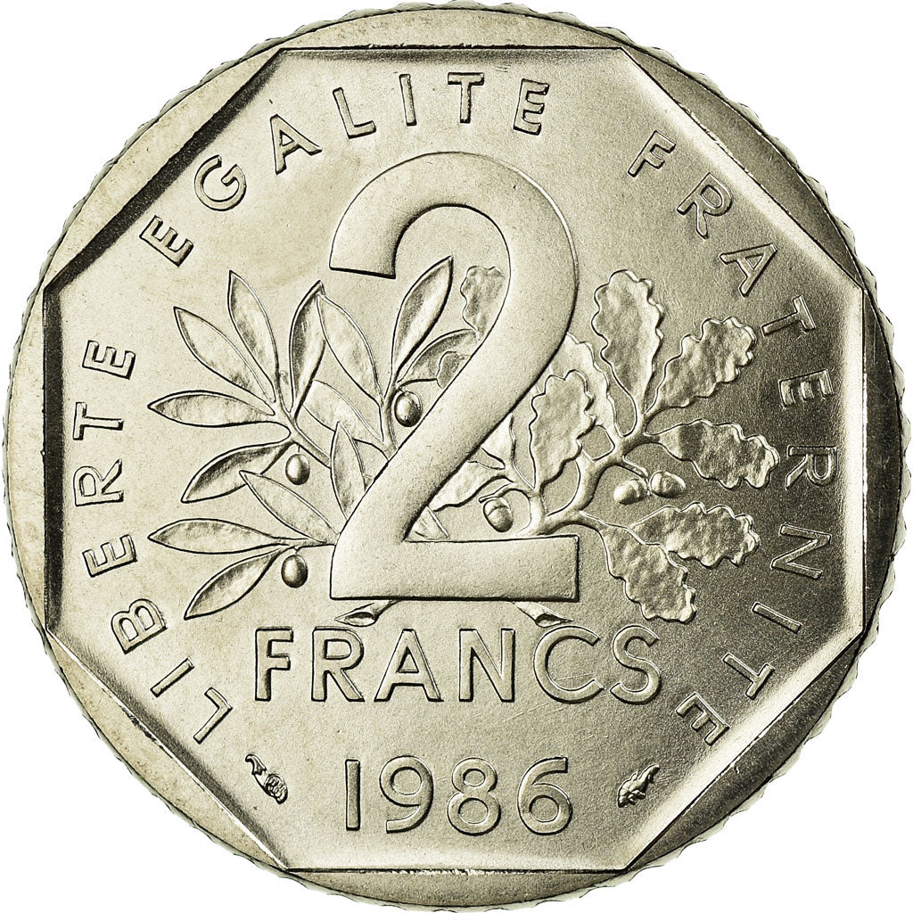 Moneda, Francia, Semeuse, 2 Francs, 1986, Paris, FDC, Níquel, KM:942.1