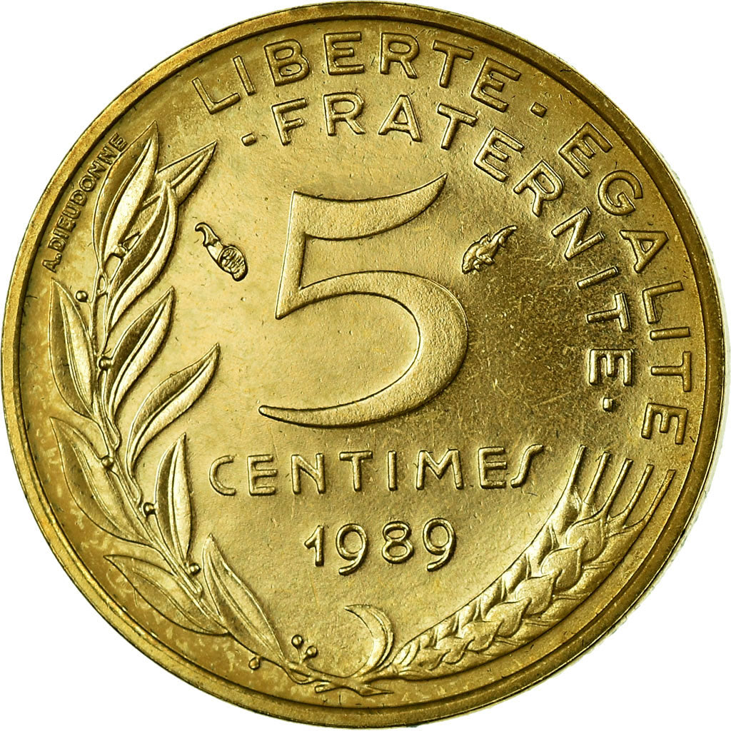 Münze, Frankreich, Marianne, 5 Centimes, 1989, Paris, STGL, Aluminum-Bronze