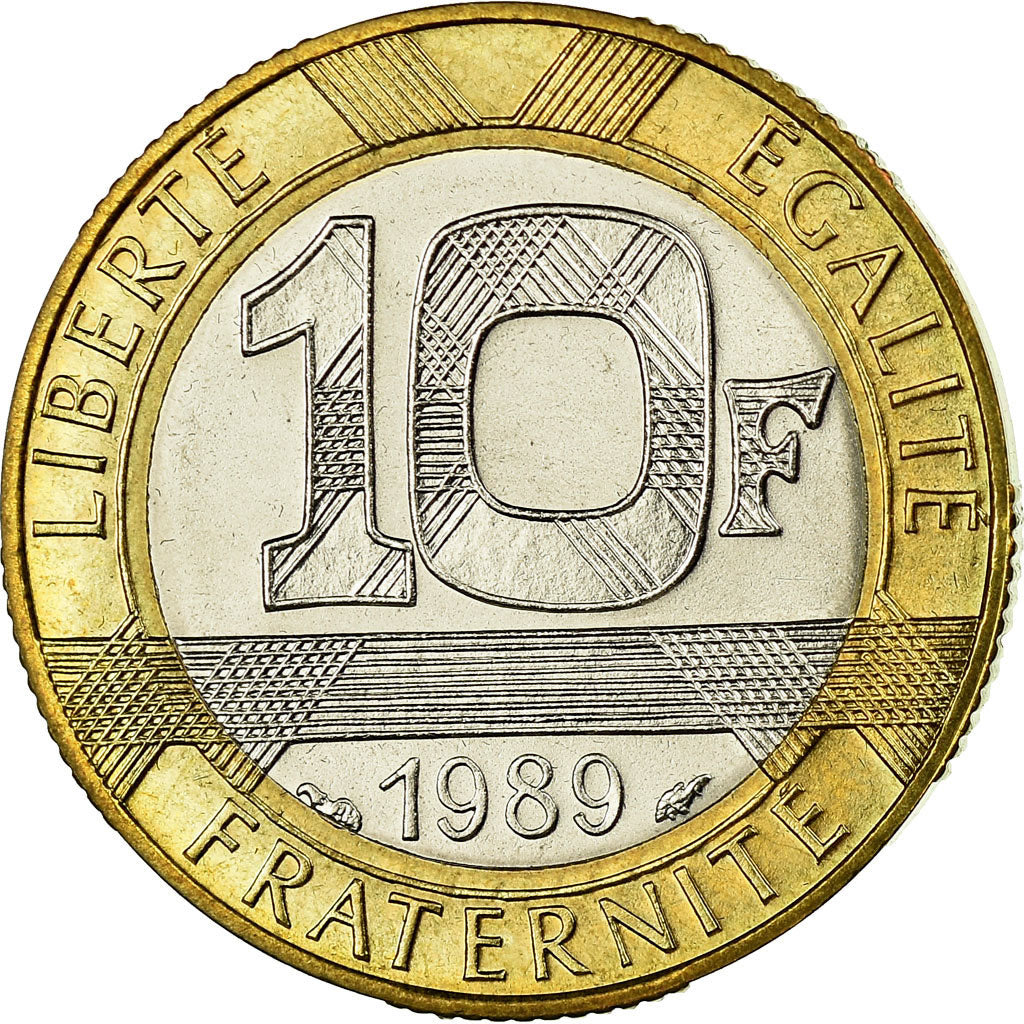 Coin, France, Montesquieu, 10 Francs, 1989, Paris, MS(65-70), Bi-Metallic