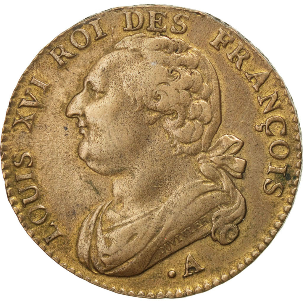 Francia, 12 deniers françois, 12 Deniers, 1791, Paris, BB+, Bronzo, KM:600.1...
