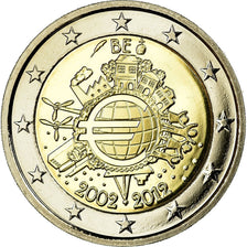 Belgium, 2 Euro, 10 ans de l'Euro, 2012, BE, MS(65-70), Bi-Metallic, KM:315