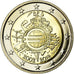 Belgium, 2 Euro, 10 ans de l'Euro, 2012, BE, MS(65-70), Bi-Metallic, KM:315