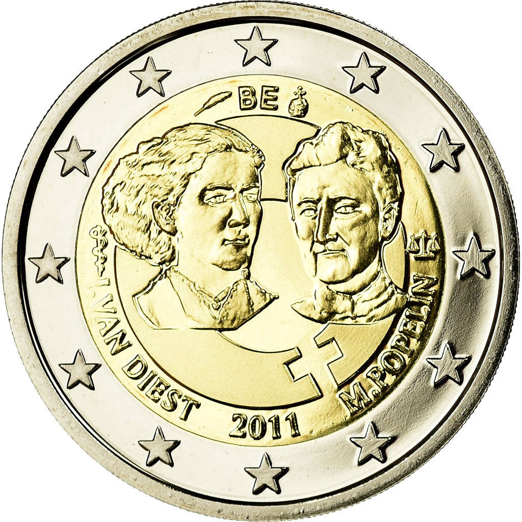 Belgio, 2 Euro, Journée internationale des femmes, 2011, BE, FDC, Bi-metallico